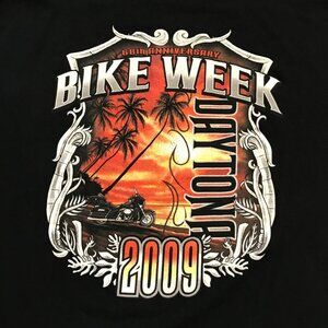 Vintage Daytona Beach Bike Week Black Tshirt 68th Anniversary 2009 Russell 2XL